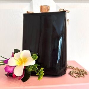 ALESSIA ~ Elegant Black and Gold Women's Bag in a Unique Abstract Style